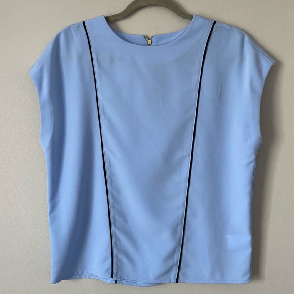 5 FOR $27.00  Express Light Blue Blouse with Black Trim 52
